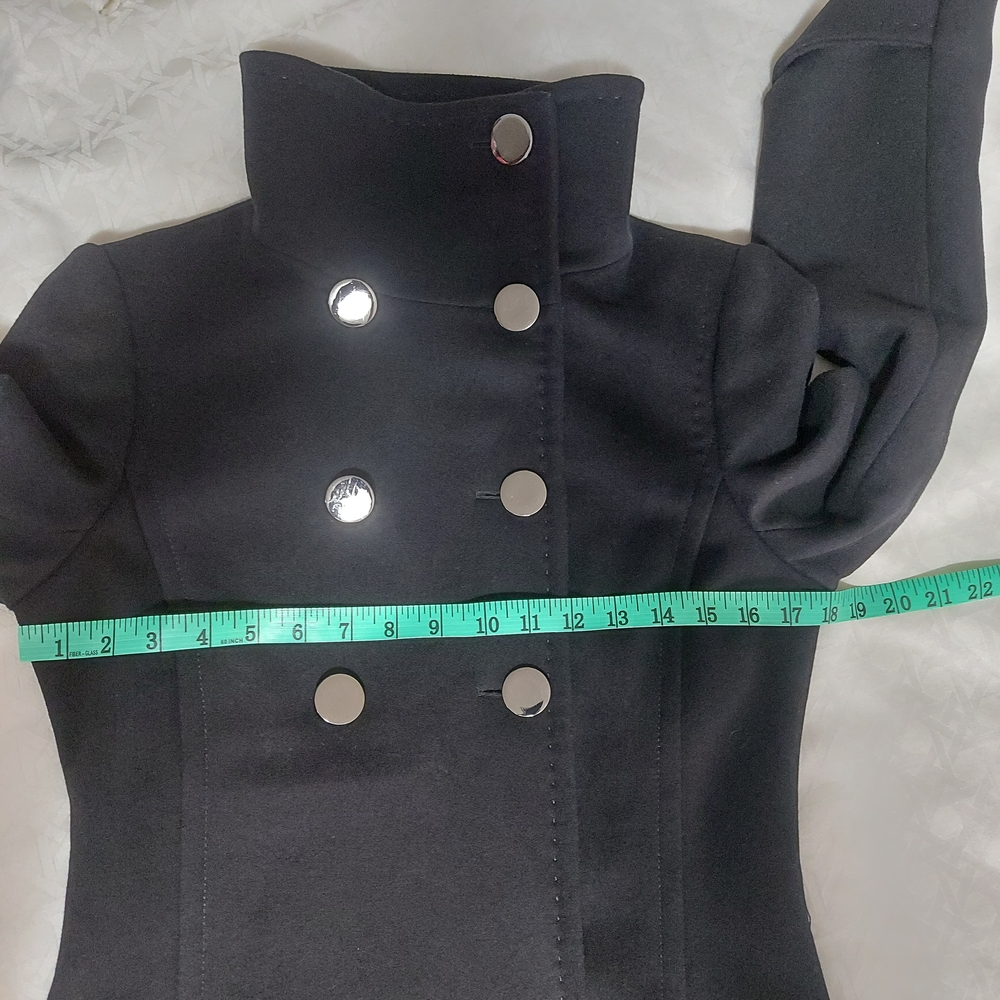 Aritzia T. Babaton Bromley Coat Small Black Wool Cashmere Blend Double Breasted - Picture 7 of 12
